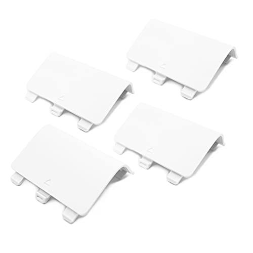 KELIFANG Replacement Battery Cover Door Compatible with Xbox One, One S, One X Controller, Battery Back Shell Repair Part Compatible with Xbox Wireless Controller (4 Pack, White) - color: White