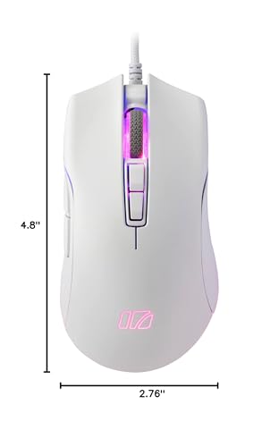 i-rocks M31E RGB Wired Gaming Mouse : 6400 DPI Optical Sensor - 60 Million Click lifespans - Compatible Software - 7 Programmable Buttons - Plain White - color: White