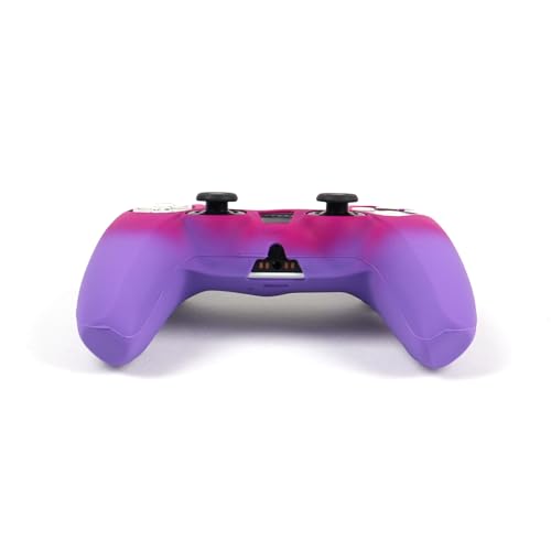 RALAN Purple Red Controller Skin Silicone for PS5, Non-Slip Grip Cover Protector Compatible with PlayStation 5 Controllers with 2 Thumb Grip Caps - color: Purple Red