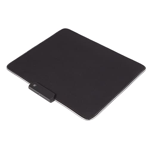 RGB Mouse Pad 300x250mm, LED Gaming Mouse Mat with 12 Lighting Effects, USB Wired RGB Mousepad for Low DPI Games, Foldable Design with Non - Slip Rubber Base