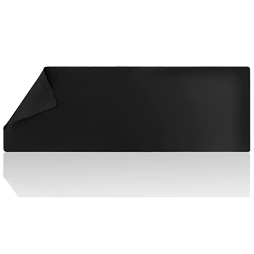 Wolaile Gaming Computer Mouse Pad with Black Stitched Edge,18x14 inches - color: Black, size: 18"x14"
