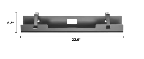 POUT Universal Wide Under Desk Cable Management Tray Organizer - 23.6 x 5.3 inch – for Wire/Cable Management - Hanging Easily Removable Rack with Cable Management Holes – Sturdy Stylish Black Steel - color: Black
