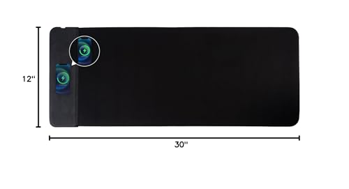 15W Large Gaming Mouse Pad with Superior Micro-Weave Cloth, Extended Desk Mousepad with Stitched Edges, Non-Slip Base, Water Resist Keyboard Pad for Gamer, Office & Home, 30 x 12 in, Black - color: Black-C