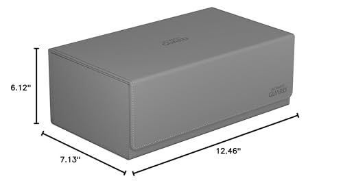 Ultimate Guard Arkhive 800+, Deck Case for 800 Double-Sleeved TCG Cards, Grey, Compatible with Boulders, Magnetic Closure & Microfiber Inner Lining - color: Grey, size: 800+