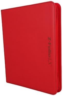 BCW Supplies 12-Pocket Z-Folio LX Trading Card Albums, Red - color: Red