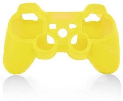 Silicone Case Soft Protective Skin Cover for PS3 Controller Gel Rubber Case Cover Replacement (Yellow) - color: Yellow