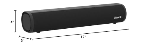 LITTOAK Sound Bar for TV, BT 5.0 Soundbar, 50 Watt 16 Inch Soundbars for Home Audio, Gaming, Projectors, TV Speakers Supports HDMI ARC/Optical/RCA/USB/AUX in and Sub Out Connection, Wall Mountable