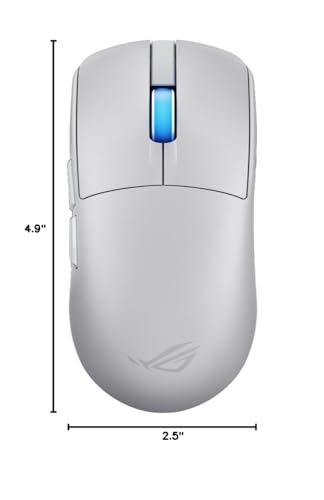 ASUS ROG Harpe II Ace Wireless Esports Gaming Mouse – 2025, Pro-Tested, Right-Handed, 48g Lightweight, Tri-Mode Connectivity, 42K DPI, 8K Polling, 101Hr Battery, Web-Based Tool, PC/Mac Support - White - color: White, style: Harpe II Ace