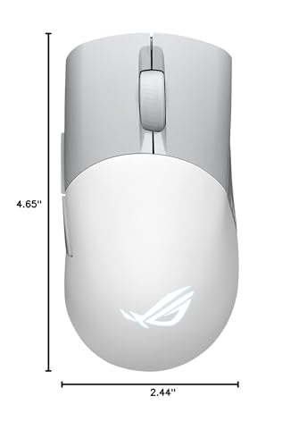 ASUS ROG Keris Wireless Aimpoint Gaming Mouse – Right-Handed Ergonomic, 75g, Tri-Mode Connectivity, 42K DPI, up to 119Hr Battery, PC/Mac Support - White - color: White, style: Keris