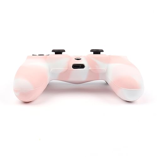 Ralan Pink Controller Skin Protector - Silicone Cover Compatible with PS4 Slim/PS4 Pro Controller (6 Pro Thumb Grips, 2 Skull Cap Grips)(Camouflage Pink + White Pink) - color: Whitepink