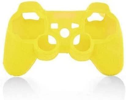 Silicone Case Soft Protective Skin Cover for PS3 Controller Gel Rubber Case Cover Replacement (Yellow) - color: Yellow