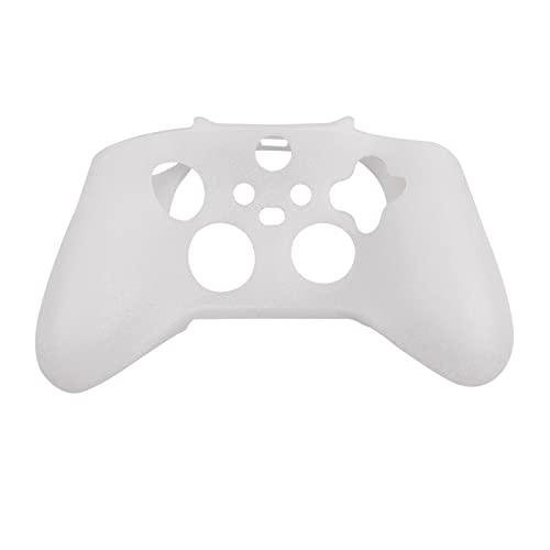 RALAN Glitter Controller Skin for Xbox Series, Anti-Slip Silicone Controller Cover Protector Case Compatible for Xbox Series Gamepad Joystick with 4 Cat Caps and Black Pro Thumb Grip x 8. - color: White