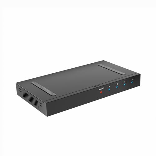 4K Metal HDMI Splitter 1 in 4 Out, 1×4 Powered HDMI Video TV Splitter for Xbox, PS4/5, PC, Laptop, 4Kx2K@30Hz 3D Full HD, Mirror Monitor Only (Not a Switch) - size: 1x4