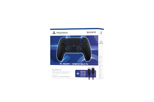 PlayStation DualSense® Wireless Controller – Midnight Black + USB Cable for PC