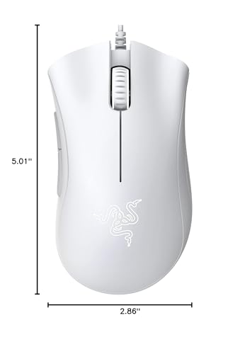 Razer DeathAdder Essential Gaming Mouse: 6400 DPI Optical Sensor - 5 Programmable Buttons - Mechanical Switches - Rubber Side Grips - Mercury White,(Pack of 10) - color: Mercury White, size: 1 Count (Pack of 10)