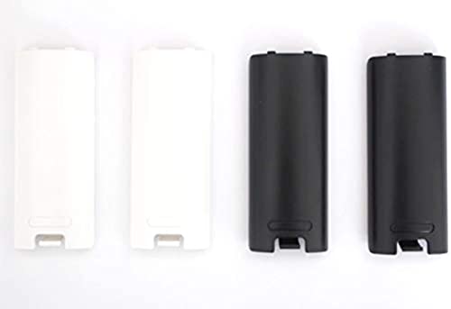 Replacement Battery Cover For Nintendo Wii Remote X 4 (Black and White) by Mars Devices