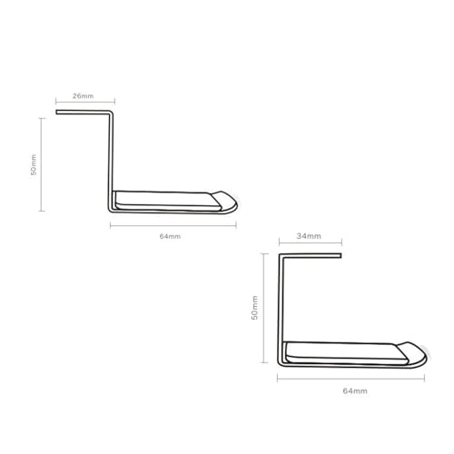 2 Pcs Black Headphone Stand Hanger Holder, Under Desk Aluminum Alloy Headset Stand with Fit for Gaming PC Accessories, Under Clamp Hook Mount Suitable for Controller, Office, Computer