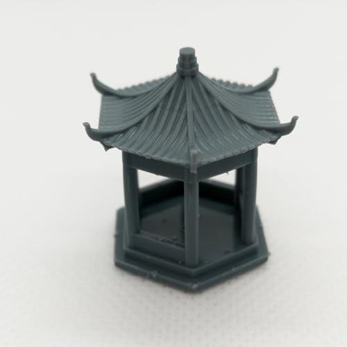 MRY-SFW Yao's Studio LYT72286 1/72 20mm Miniature Factory Building Military Car Railroad Track Accessory Props Diorama Scenery Ancient Style Hexagonal Pavilion Architecture Model1pc