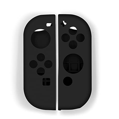 Soft Silicone Case Anti-Slip Shell Cover Replacement for Nintendo Switch Joycon Cover (Black) - color: Black