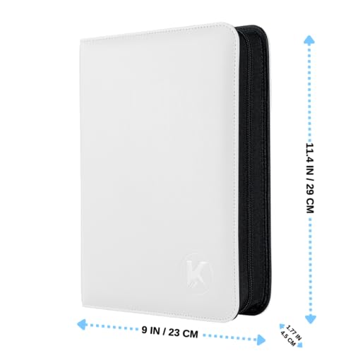 Top loader Binder, Holds 128+ Toploaders(White) | 4 Pocket Top Loader Card Storage Case, Double-Sided Pockets for trading card in 3 x 4'' Toploaders - color: Top loader Binder White