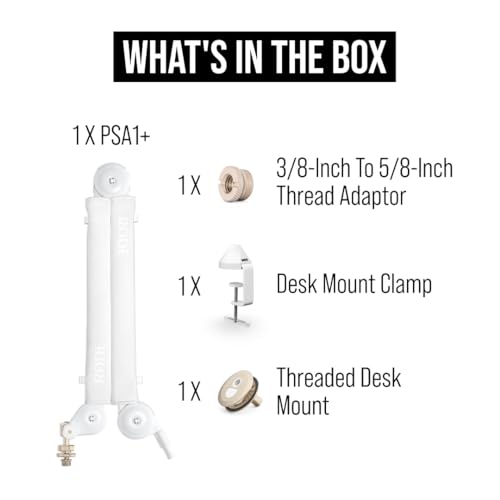 RØDE PSA1+ Professional Studio Arm with Spring Damping and Cable Management (White) - color: White, style: PSA1+