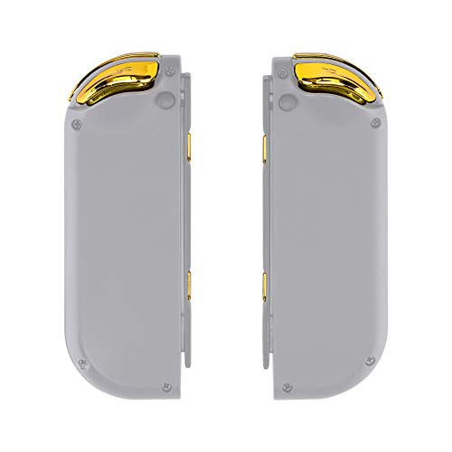eXtremeRate Chrome Gold Full Set Replacement Buttons for Nintendo Switch & OLED JoyCon, ABXY Direction Keys SR SL L R ZR ZL + - Home Capture Trigger Buttons Springs - Controller Without - color: Chrome Gold