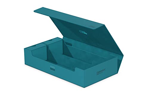 Ultimate Guard Omnihive 1000+, Deck Case for 1000 Double-Sleeved TCG Cards + 2 removable Trays, Petrol, Magnetic Closure & Microfiber Inner Lining - color: Petrol