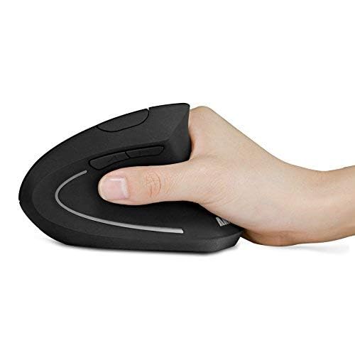 Anker 2.4G Wireless Ergonomic Mouse, Right Hand Vertical Mouse USB Receiver | Multi-Device Connectivity, 800/1200/1600 DPI, Wireless Mouse for Laptop, Desktop, PC, 5 Buttons, Black (Batteries Required)