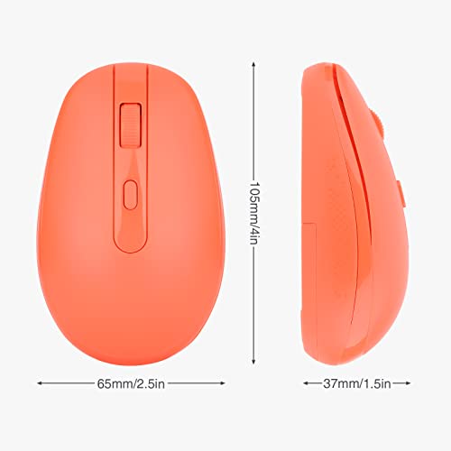 Rii Wireless Mouse RM700 2.4G Silent Mouse WIith USB Nano Receiver for Laptop,PC,Mac,Chromebook,Windows (Orange) - color: ORANGE
