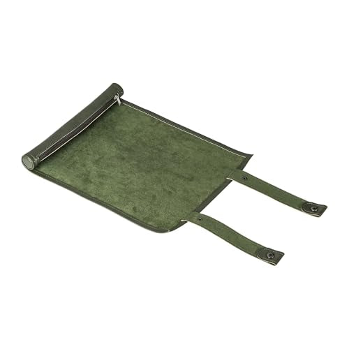 Cusdie 2 in 1 Dice Rolling Mat & Zippered Dice Holder Dice Tray- Compatible with DND Polyhedral Dice (Leatherette-Green) - color: Leatherette-green