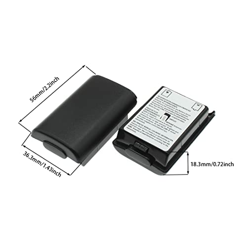 Black Battery Cover Replacement Battery Pack Cover Shell Repair Part Compatible Xbox360 Wireless Controller 2PCS