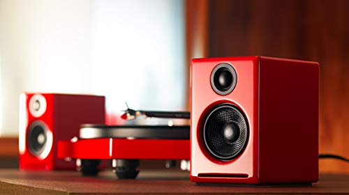 Audioengine A2+ Wireless Computer Speakers – Bluetooth Desktop Speakers | with 24-Bit DAC for PC, Mac, Gaming and Music - Red - color: Red, style: Desktop