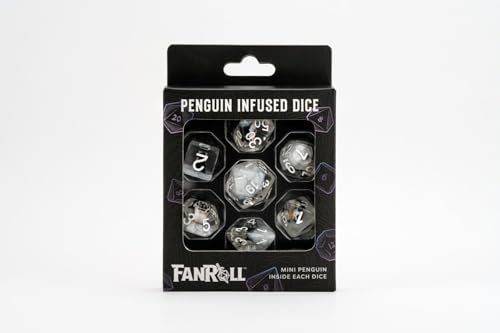 FanRoll 16mm Resin Poly DND Dice Set: Penguin Dice, Role Playing Game Dice for Dungeons and Dragons