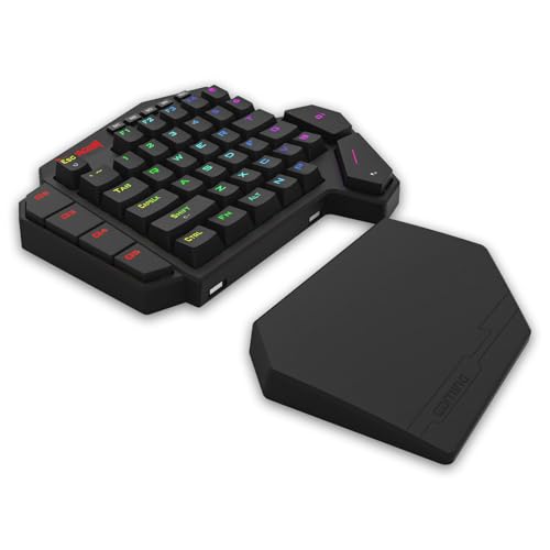 Redragon K585 HE Rapid Trigger Gaming Keyboard, 8K Wired One-Handed Mechanical Keyboard w/Next-Gen UltraMag 100% POM Silky Magnetic Switch, Dual-Module Floating Structure Design, Detachable Wrist Rest - color: Black K585, size: UltraMag Magnetic Switch