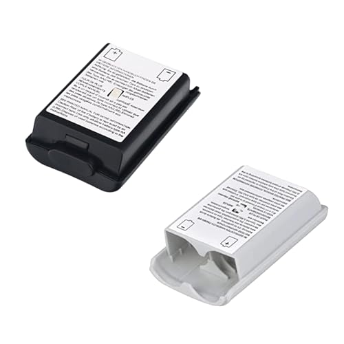 Dogxiong 2 Pack Battery Pack Cover for Xbox 360 Wireless Controller, Replacement Battery Pack Cover Shell Case for Xbox360 (Black&White) - color: 2Pcs Black&White