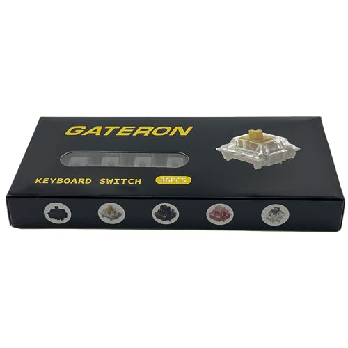 Gateron Milky Yellow Pro V2 Linear Keyboard Switches Pre-lubed 5-Pin 50gf for All MX Mechanical Keyboard Game Keyboard(Milky Yellow Pro V2,36PCS) - color: Milky Yellow Pro V2, size: 36Pcs