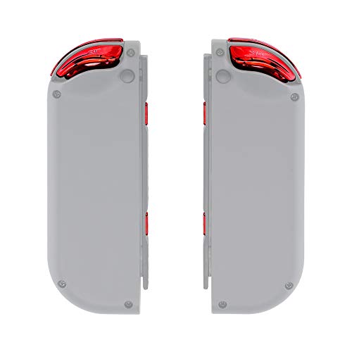 eXtremeRate Complete Replacement Buttons for Nintendo Switch Joycon and Nintendo Switch OLED, ABXY Button Home Direction Plus Minus L R ZL ZR SR SL Trigger for Joycon Controller, Red Chrome - color: Chrome Red