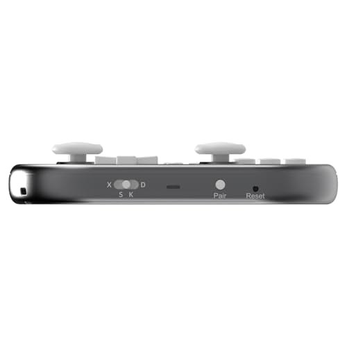 ShanWan Wireless Mini Controller for Switch, PC, iOS, Android, Supports Keyboard Mode for iPad Procreate (Silver) - color: Silver