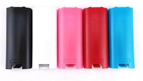 Mars Devices Replacement Battery Cover for Nintendo Wii Remote x 5 (Black, Blue, Pink, Red and White)