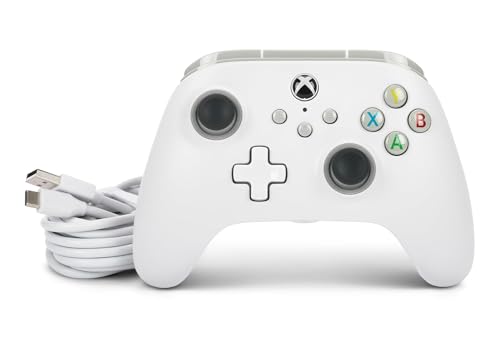 PowerA Wired Controller for Xbox Series X|S - White, gamepad, wired video game controller, gaming controller, works with Xbox One - style: White