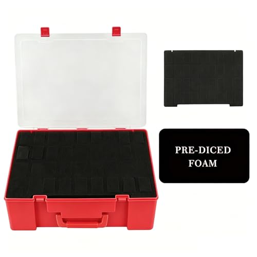 Miniature Storage Sturdy Carrying Figure Case -108 Slot Figurine Minature Carrying Case Compatible with D&D and More (Red) - color: Red