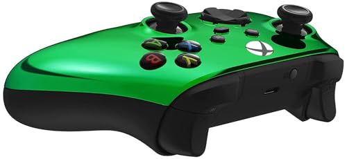 Custom Controllerzz Wireless Controller for Microsoft Xbox Series X/S & Xbox One - Custom Soft Touch Feel - Custom Xbox Series X/S Controller (X/S Green Chrome) - color: X/S Green Chrome