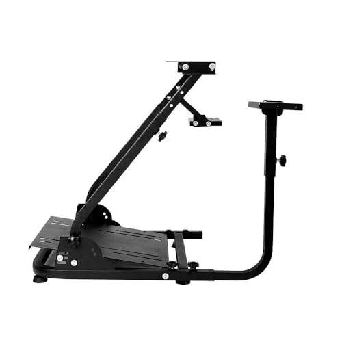 Hottoby Racing Steering Wheel Stand Foldable & Dual Shift Levers Fit for Logitech G25 G27 G29 G920 G923, for Thrustmaster T150 T248 T300 Multi-level Easy Storage & Install Cockpit,No Wheel & Pedals