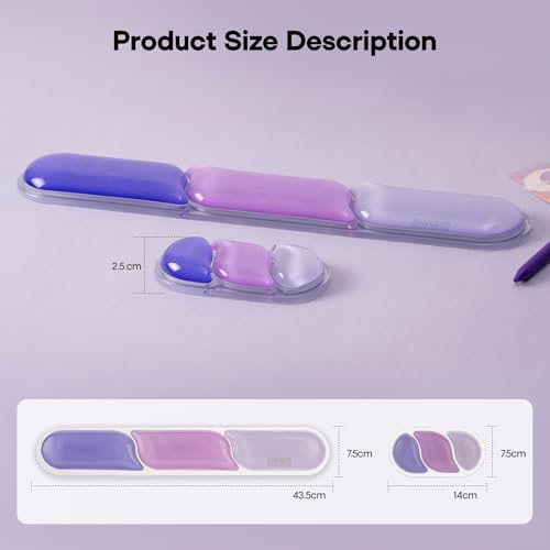 EPOMAKER CloudGel Wrist Rest for Keyboard and Mouse, 2 Pieces | Silicone Wrist Support, Anti-Slip Rubber Bottom, Ergonomic Design, Suitable for Office/Computer/Laptop/Gaming (Purple) - color: Purple
