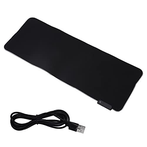 RGB Light Mouse Pad with USB Interface, Rubber Thicken Gaming Mousepad, 3 Lighting Modes LED Mat for PC Laptop, Non - Slip Base with 1.8m Charging Cable
