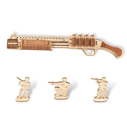 3D Wooden Puzzle for Adults, Rubber Band Guns, Toy Shotgun Model Building Kit, DIY Wood Crafts Cool Toy, Hobbies for Man, Unique Gift for Kids, Adults, Lovers - color: Shotgun