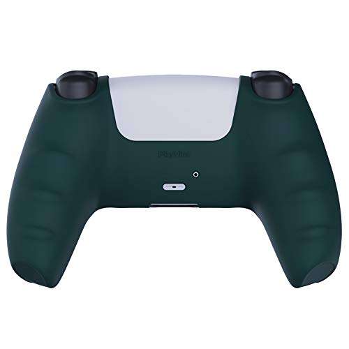 PlayVital Racing Green Pure Series Anti-Slip Silicone Cover Skin for ps5 Controller, Soft Rubber Case for ps5 Wireless Controller with Black Thumb Grip Caps - color: Racing Green