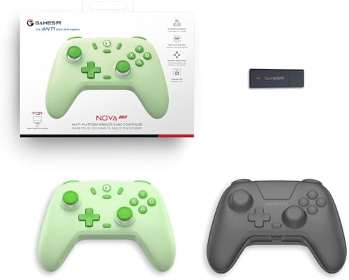 GameSir Nova Lite Wireless Gamepad for PC, Android, iOS, Switch & Steam Deck – Green Controller with Hall Effect Joysticks, Turbo Mode, Dual Vibration, Bluetooth & 2.4G - Green - color: Mint Green