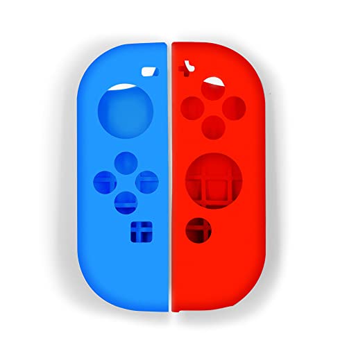 Soft Silicone Case Anti-Slip Shell Cover Replacement for Nintendo Switch Joycon Cover (Blue+Red) - color: Blue+Red