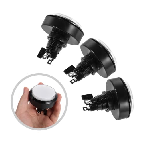 SECFOU 5pcs Round LED Illuminated Push Button Switch for Arcade Machine and Control Panel, 60mm Plastic Metal Momentary Button with Easy Installation for Home Arcade Projects and Quick